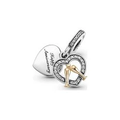 Pandora Charm Moments Zweifarbiger Jahrestag -Eheringe Verkaufsladen 88209681 3