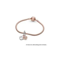 Pandora Charm Timeless Zweifarbige Rose -Eheringe Verkaufsladen 88228588 6